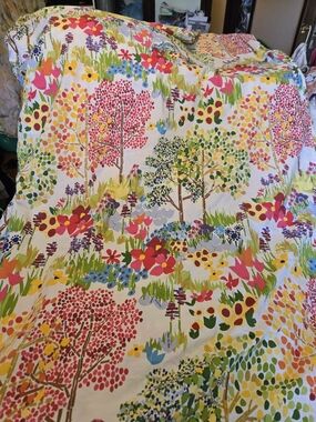 Pottery Barn Woodland Trees Paint By Number Organic Cotton Duvet Cover Set